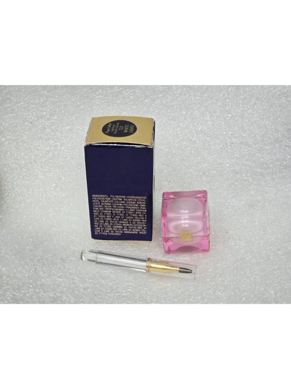Estée Lauder Pure Color Lip Vinyl Gloss 521 White Energy With Brush & Box